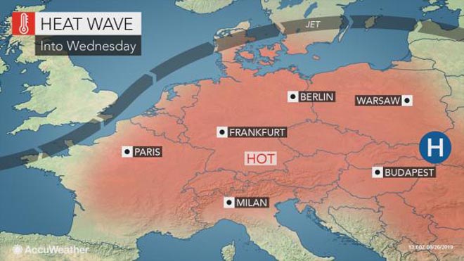 Европа снова оказалась во власти сильной жары: местами до +32 °С