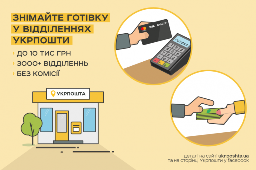 В отделениях "Укрпочты" теперь можно снять наличные деньги через POS-терминалы