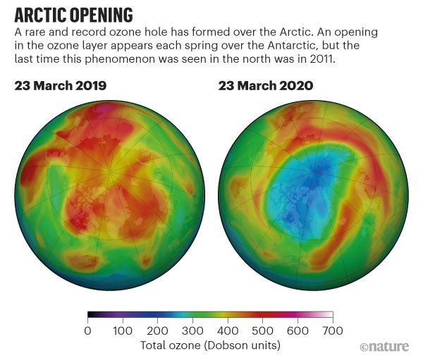 Над Арктикой впервые открылась крупная озоновая дыра