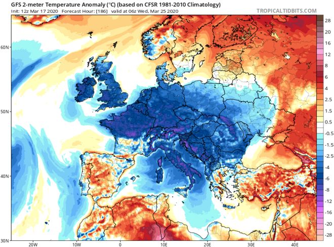 Европа готовится к интенсивной вспышке арктического холода