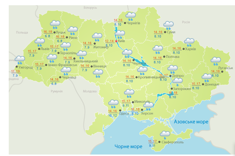 Украину "затопят" дожди 