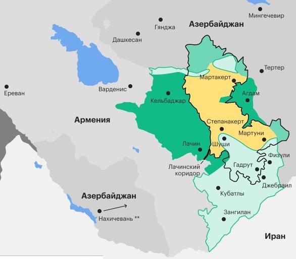 Появилась новая карта Нагорного Карабаха - СМИ