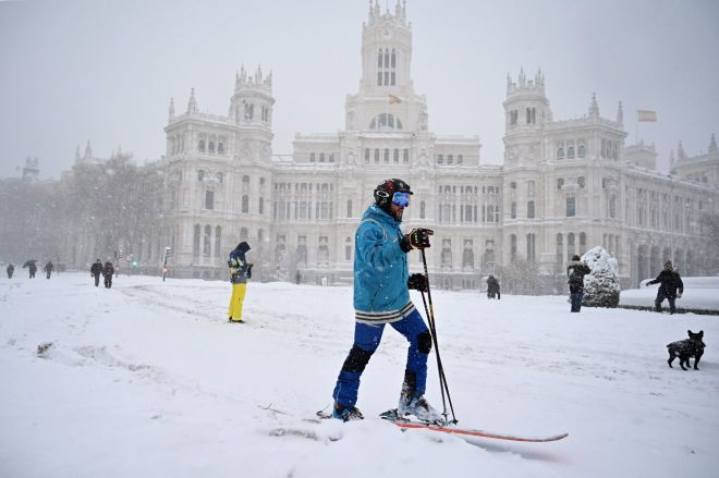 В Мадриде прошел самый сильный снегопад за 40 лет
