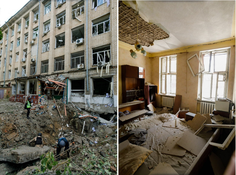 Ракета влучила в житловий будинок у Харкові: зруйновані три під'їзди, з-під завалів витягують людей (фото)