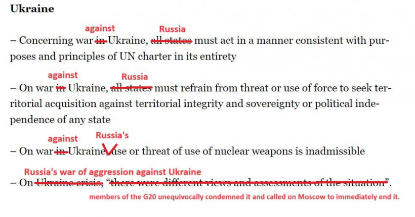 В МЗС розкритикували слабку заяву G20 щодо України