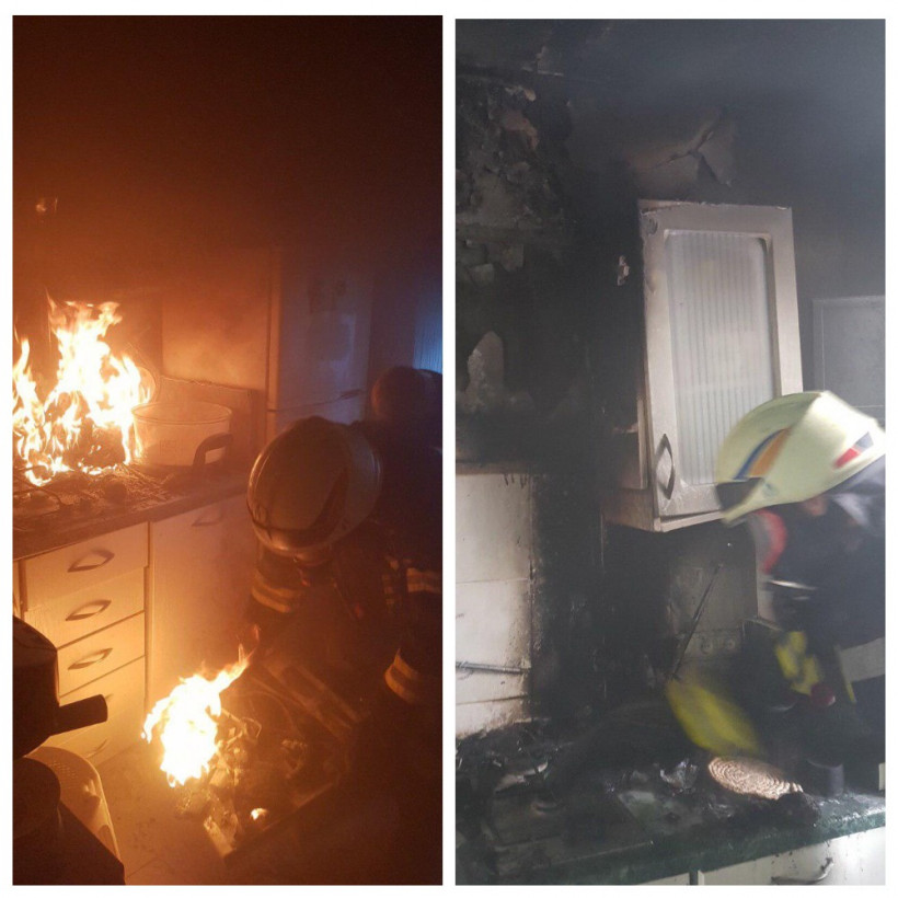 При пожаре в центре Киева пострадала женщина (ФОТО)